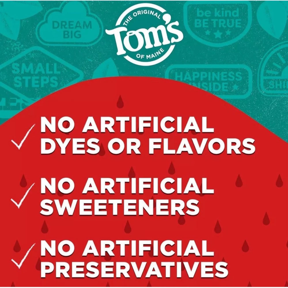 Tom's Of Maine Kids Toothpaste Natural Fluoride Free Silly Strawberry 3 pack - Picture 5 of 8